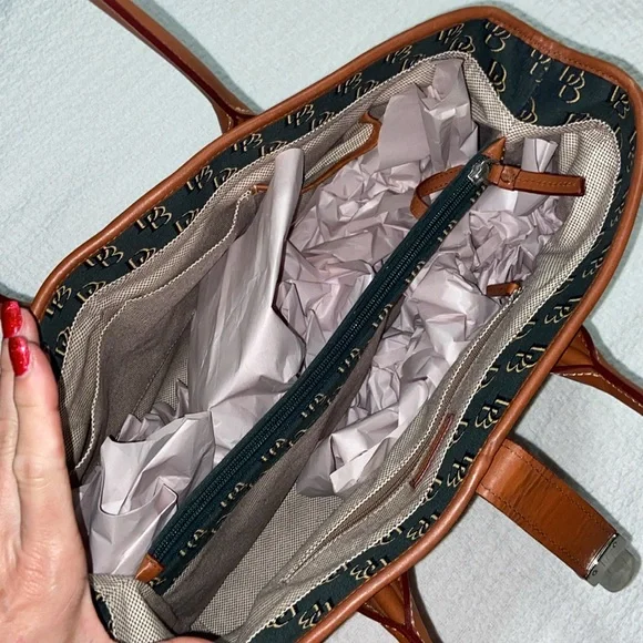 RARE Vintage Like new DOONEY & BOURKE Canvas Monogram ahoulder Bag